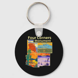 Porte-clés Monument vintage des quatre coins avec le parc nat