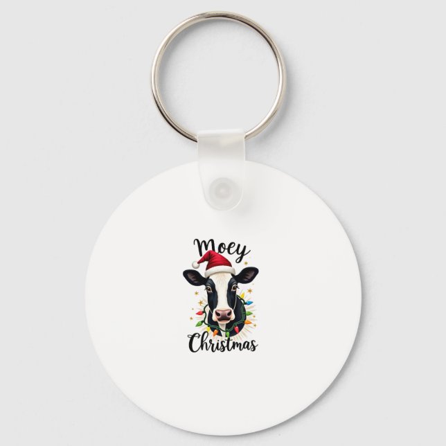 Porte-clés Mooey Christmas Santa Christmas Lights Cow Lovers  (Recto)