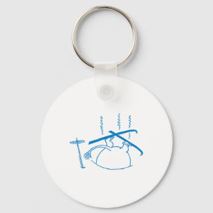 Porte-clés Moomintroll bleu de ski coincé dans la neige Jeux 