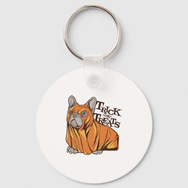 Porte-clés Mops d'Halloween (Recto)