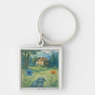 Porte-clés Morning Calm – Watercolor Meadow with Bagolo