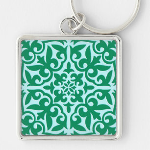 Porte-clés Moroccan tile - turquoise and aqua