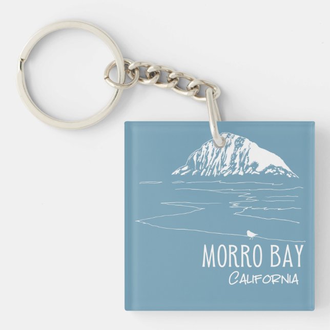 Porte-clés Morro Bay California Morro Rock Art (Devant)