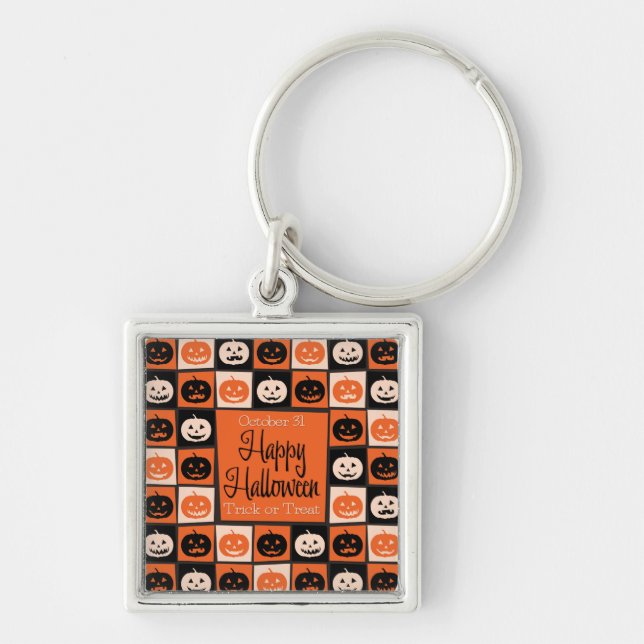 Porte-clés Mosaïque citrouille d'Halloween (Devant)