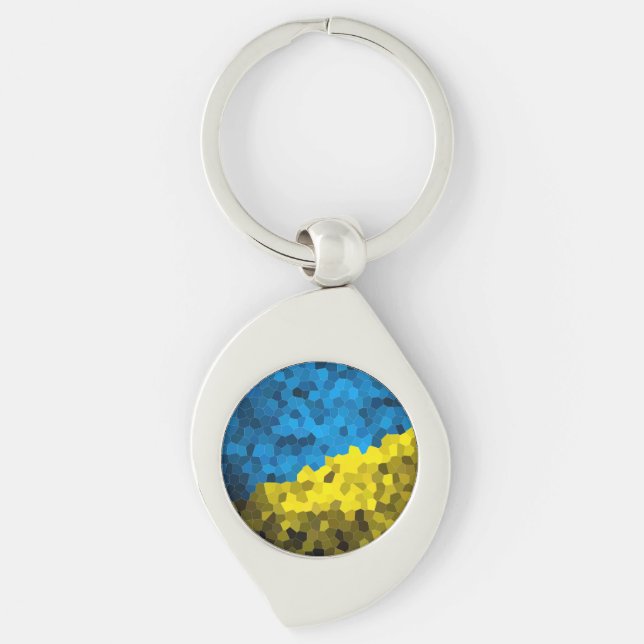 Porte-clés Mosaïque du drapeau ukrainien (Devant)