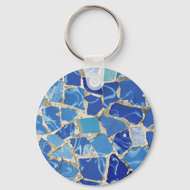 Porte-clés Mosaïques Gaudi avec touche huile (Recto)