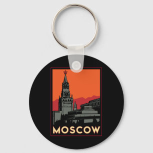 Porte-clés moscou russie kremlin art déco voyage rétro
