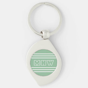 Porte-clés Moss Green Stripes porte - clé monogramme personna
