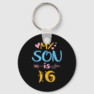 Porte-clés Mother father mom dad happy birthday son is 16