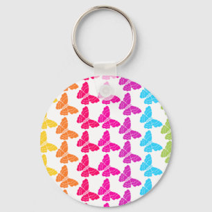Porte-clés Motif à papillon arc-en-ciel coloré mignon