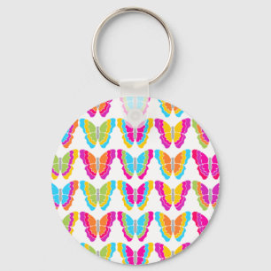 Porte-clés Motif à papillon arc-en-ciel mignon