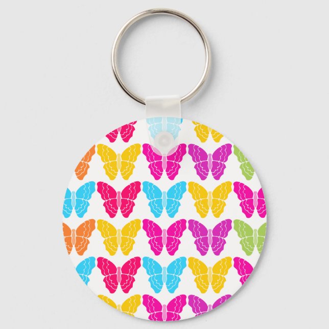 Porte-clés Motif à papillon arc-en-ciel mignon (Recto)