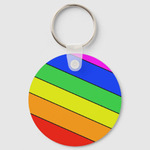Porte-clés Motif à rayures arc-en-ciel classique
