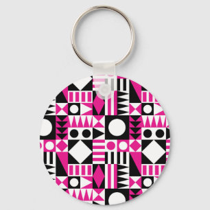 Porte-clés Motif abstrait moderne du milieu du siècle.