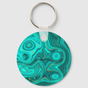 Porte-clés Motif Abstrait Turquoise Luxe Glamour