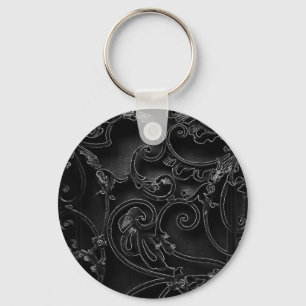 Porte-clés Motif baroque gothique noir