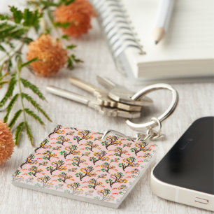 Porte-clés Motif botanique sans couture avec une branche de f
