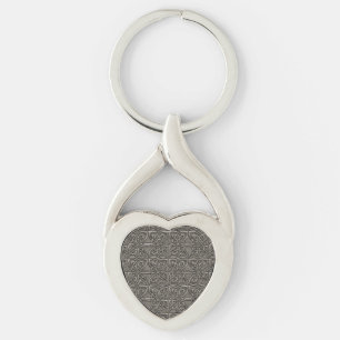 Porte-clés Motif celtique d'ovales relié par argent brillant