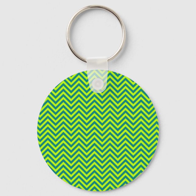Porte-clés Motif Chevron turquoise et Lime Green (Recto)