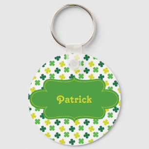Porte-clés Motif coloré de shamrock de St Pattys avec