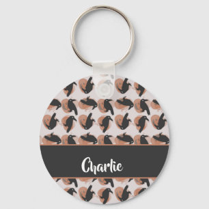 Porte-clés Motif croisé de nom personnalisé