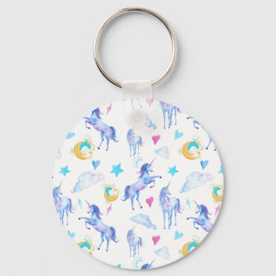 Porte-clés Motif d'aquarelle magique Unicorn Design Imaginair