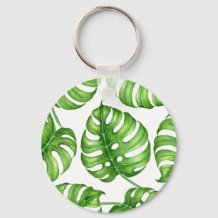 Porte-clés Motif d'aquarelle Monstera