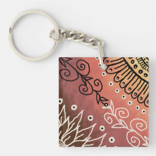 Porte-clés Motif d'art drôle rouge