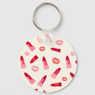 Porte-clés Motif de baiser au rouge à lèvres rose