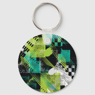 Porte-clés Motif de bandes de points géométriques Abstraits