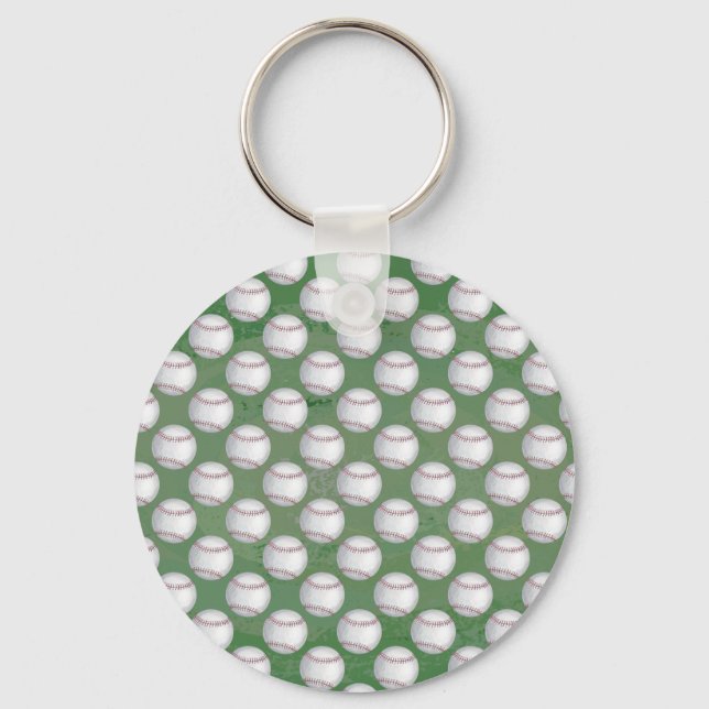 Porte-clés Motif de baseball sur Green (Recto)