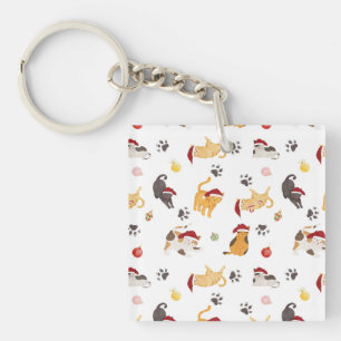 Porte-clés Motif de chat de vacances mignon