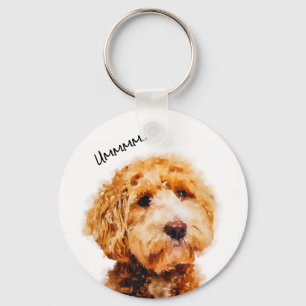 Porte-clés Motif de chien de caniche imprimé