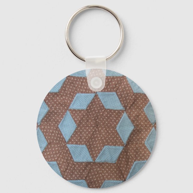 Porte-clés Motif de courtepointe - Castle Quilt Block (Recto)