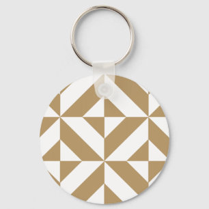 Porte-clés Motif de cube géométrique Brown