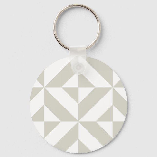 Porte-clés Motif de cube géométrique gris moyen (Recto)