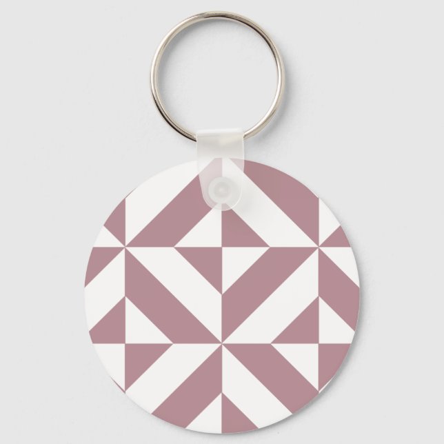 Porte-clés Motif de cube géométrique Mauve foncé (Recto)