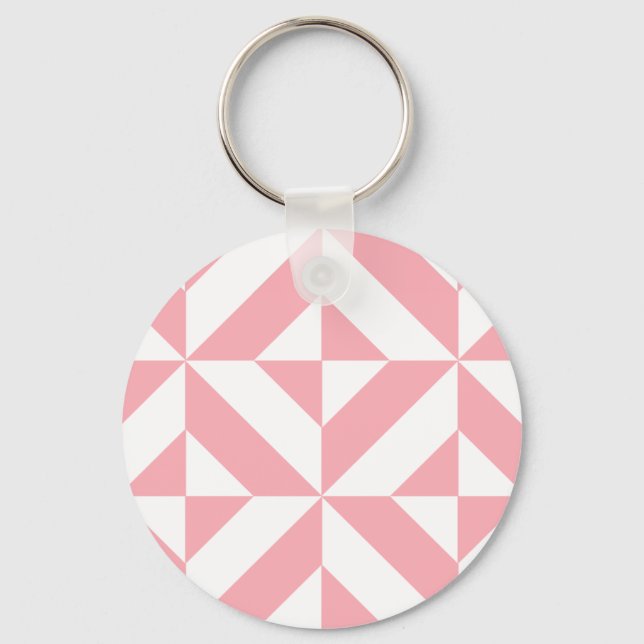 Porte-clés Motif de cube géométrique Melon rose (Recto)