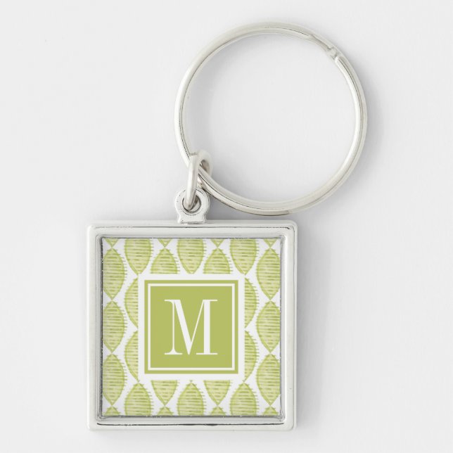 Porte-clés Motif de fleurs du monogramme | Hygge (Devant)