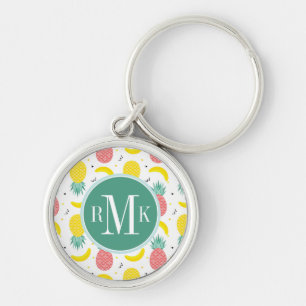 Porte-clés Motif de fruits tropicaux colorés