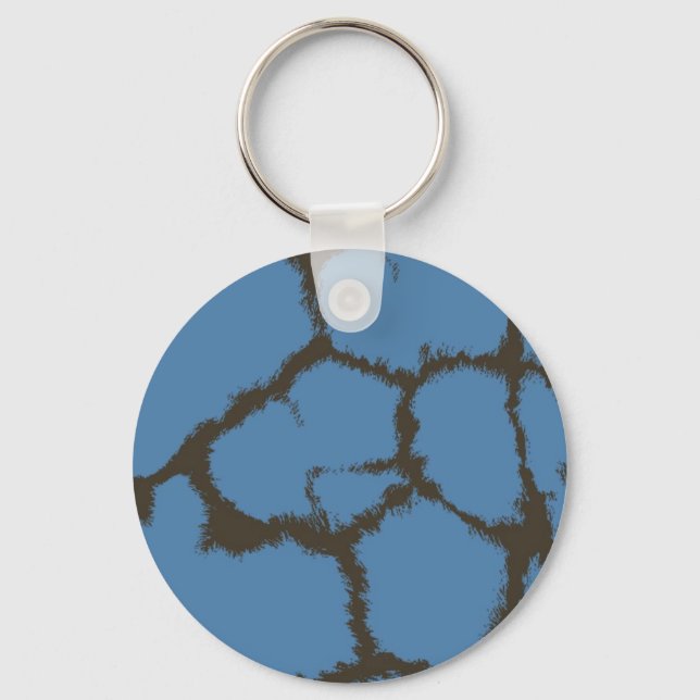 Porte-clés Motif de la Giraffe de fourrure bleue (Recto)