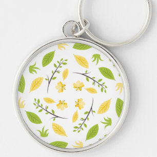 Porte-clés Motif de la nature feuilles dessin esquisse fleurs