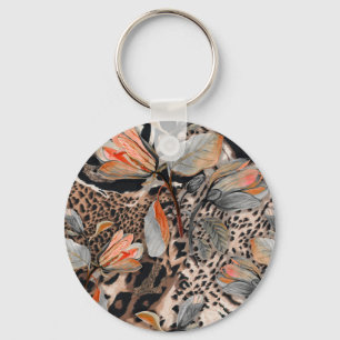 Porte-clés Motif de la peau animale africaine sauvage