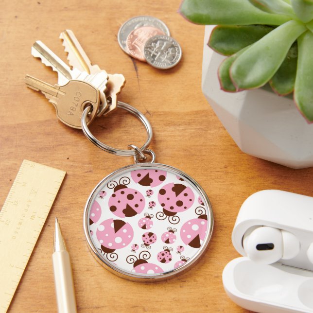 Porte-clés Motif De Ladybugs, Mignons Ladybugs, Pink Ladybugs (Bureau)