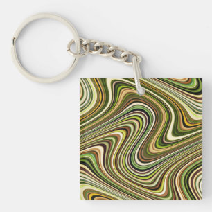 Porte-clés Motif de ligne courbe multicolore très unique