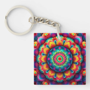 Porte-clés Motif de mandala géométrique coloré-342678