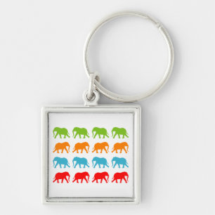 Porte-clés Motif de marche des éléphants
