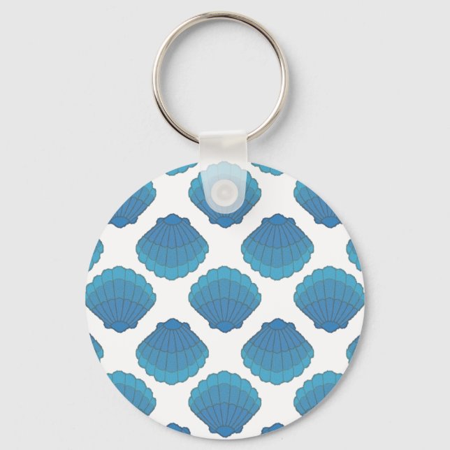 Porte-clés Motif de mosaïque Blue Seashell (Recto)