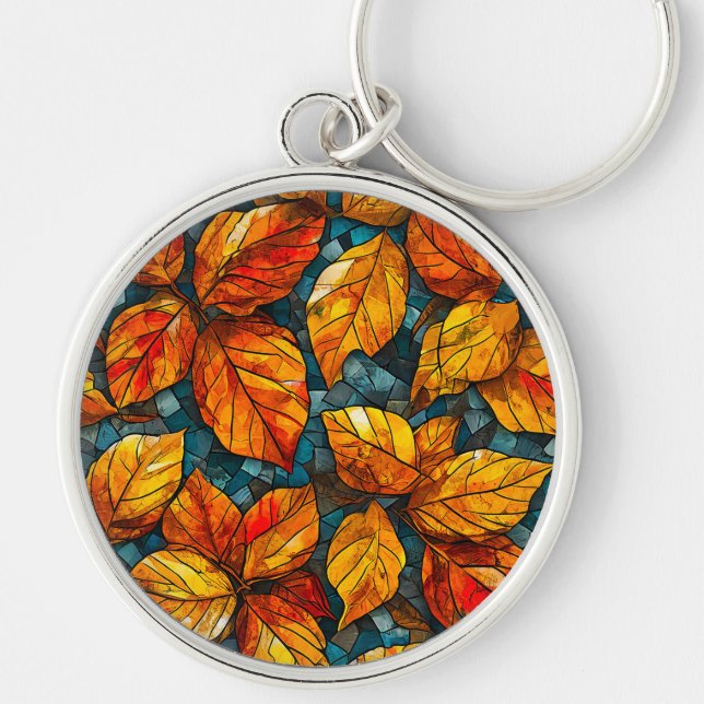 Porte-clés Motif de mosaïque d'automne (Devant)