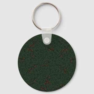 Porte-clés Motif de Noël Aiguilles de pin et baies rouges